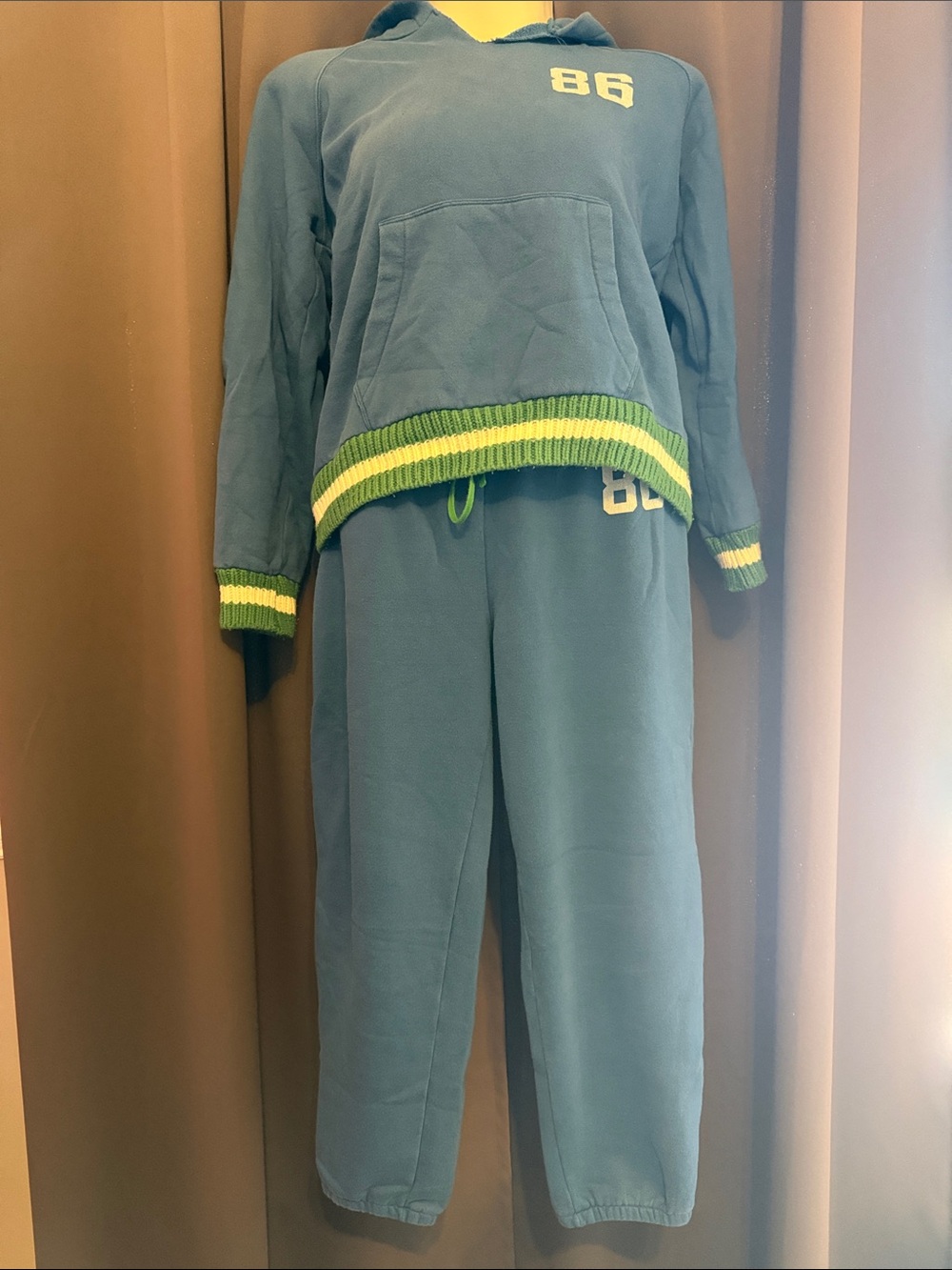 *VINTAGE Y2K* Victoria's Secret Blue Lounge Joggers with Green Trim